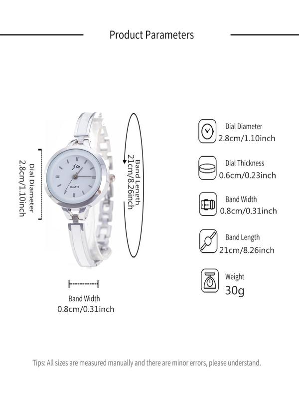 Women's Minimalist Elegant Quartz Watch, Fashion Round Dial Quartz Watch with Ceramic Strap, Without Box