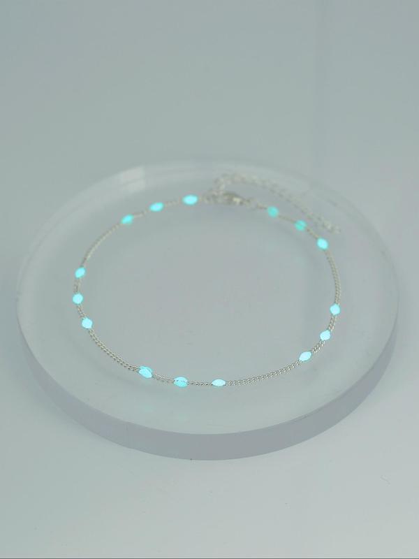 Fashionable Glow in The Dark Anklet, Adjustable Strap Anklet for Women, Trendy All-match & Exquisite Jewelry for Birthday Gift