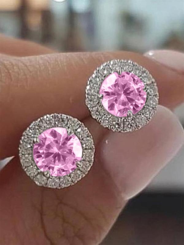 Simple Rhinestone Decorated Stud Earrings, Fashion Earrings Jewelry for Party, Daily Clothing Decor, Trendy All-match & Exquisite Jewelry for Birthday Gift