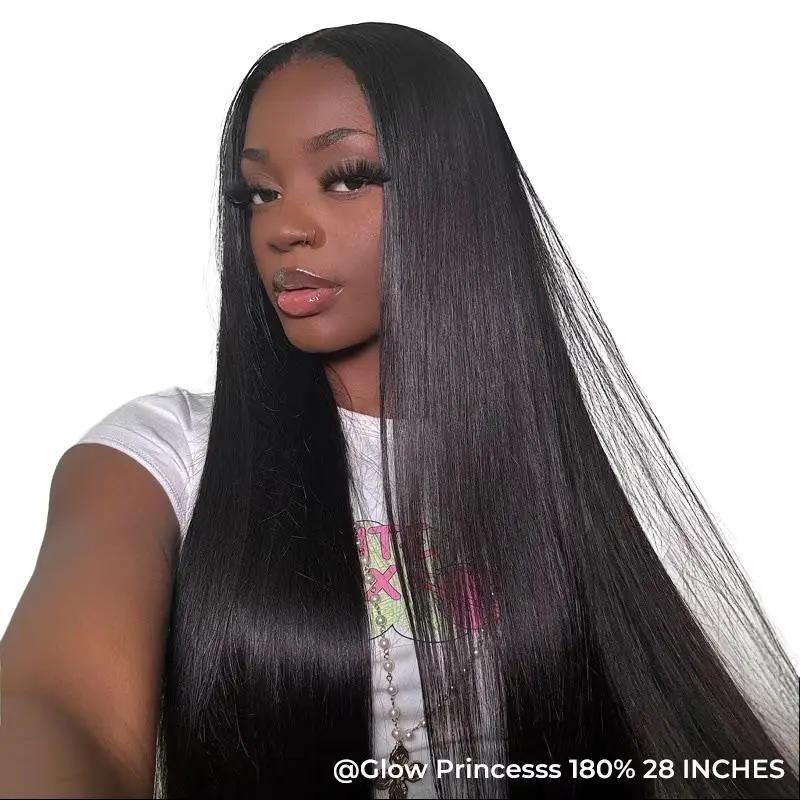 ISEE M-Cap Wear Go Straight & Yaki Straight 9x6 HD Lace Wig Pre Bleached Tiny Knots Human Hair Wig