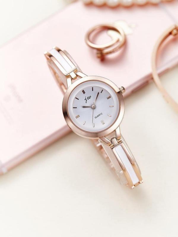 Women's Minimalist Elegant Quartz Watch, Fashion Round Dial Quartz Watch with Ceramic Strap, Without Box