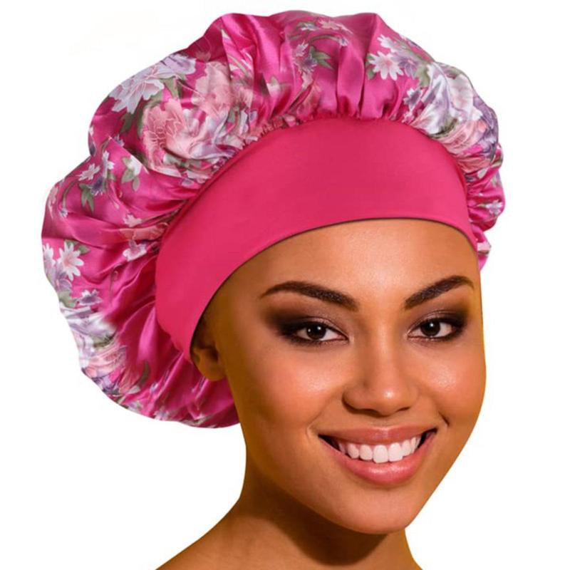 Floral Pattern Headband, 3 Counts set Wide Elastic Band Hair Cap, Fashion Hair Styling Accessories For Sleeping, Showering, and Styling Curly and Natural Hair