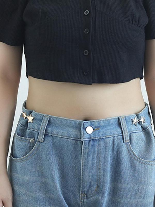 Women's Cute Star Design Free Punch Waist Button, Summer Vacation Fashionable Multi-functional Waist Change for Jeans & Skirt, Trendy All-match & Anti-slip for Birthday Gift