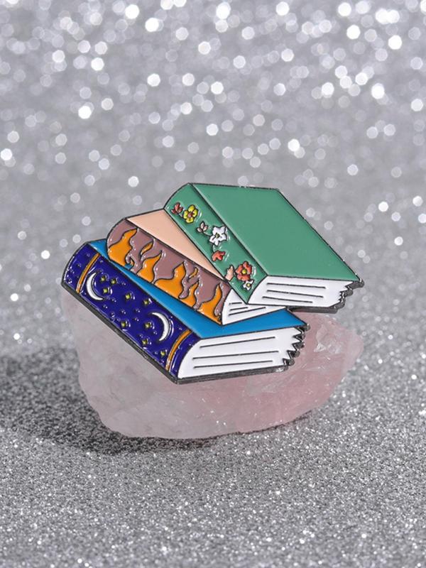 Cute Book Design Brooch, Fashion Alloy Brooch Pin for Women & Men, Funny Enamel Pin Suitable for Backpacks, Jeans, Scarves, Hats Decoration