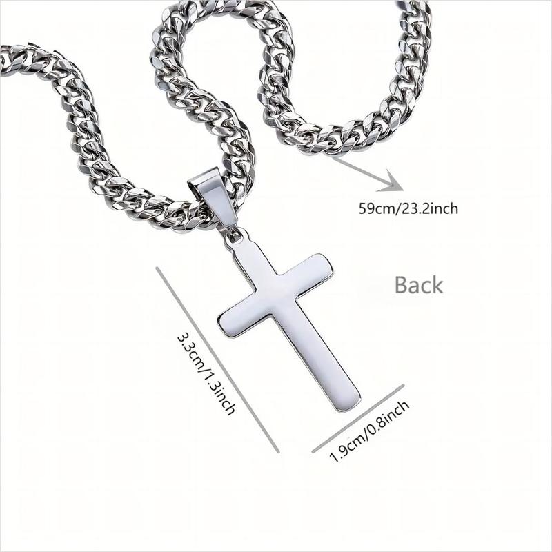 Inspirational Greeting Card & Cross Pendant & Gift Box Set, Casual Religious Jewelry Set for Son's Birthday, Perfect Gift for Son's Birthday, Christmas, and Graduation