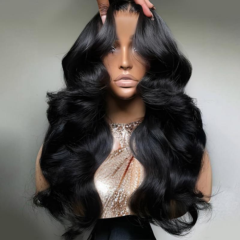 Mscoco Human Hair Face-Framing Curtain Bangs Body Wave Wig  6×5 Ready To Go Glueless Hd Lace Wig With Layers