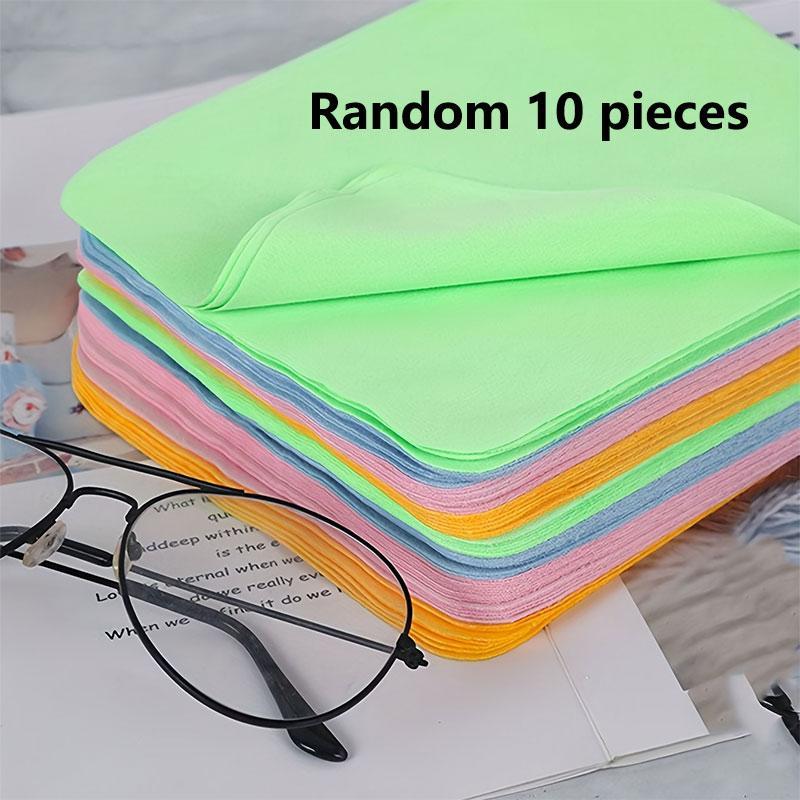 Random Color Cleaning Cloth for Glasses, 10pcs set Solid Color Multi-purpose Cleaning Cloth for Electronics, Cleaning Tools for Electronics, Home Care Supplies