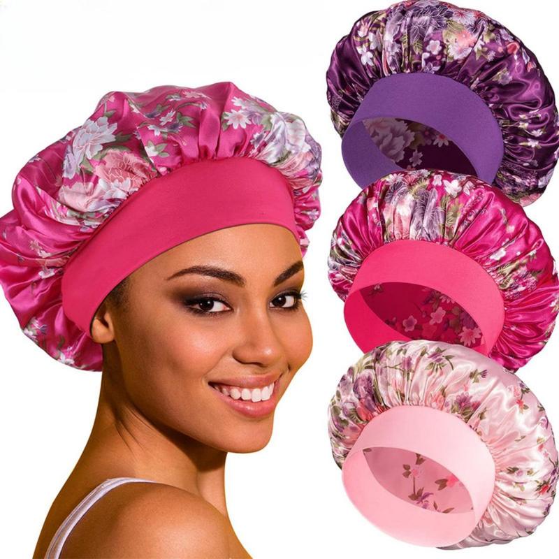 Floral Pattern Headband, 3 Counts set Wide Elastic Band Hair Cap, Fashion Hair Styling Accessories For Sleeping, Showering, and Styling Curly and Natural Hair