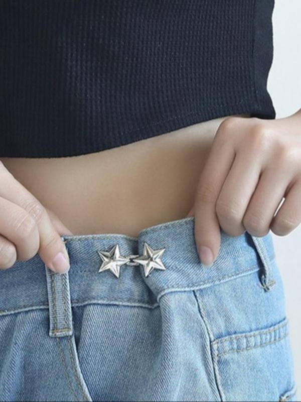 Women's Cute Star Design Free Punch Waist Button, Summer Vacation Fashionable Multi-functional Waist Change for Jeans & Skirt, Trendy All-match & Anti-slip for Birthday Gift