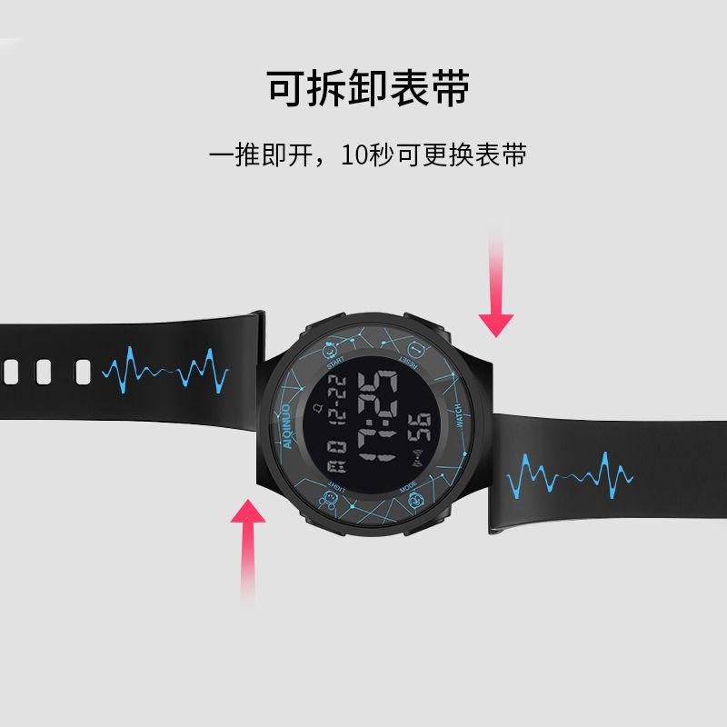 Fashionable Elegant Waterproof Sports Electronic Watch Men and Women Temperament Watch Luminous Middle School Student Trendy Simple Unicorn Trendy