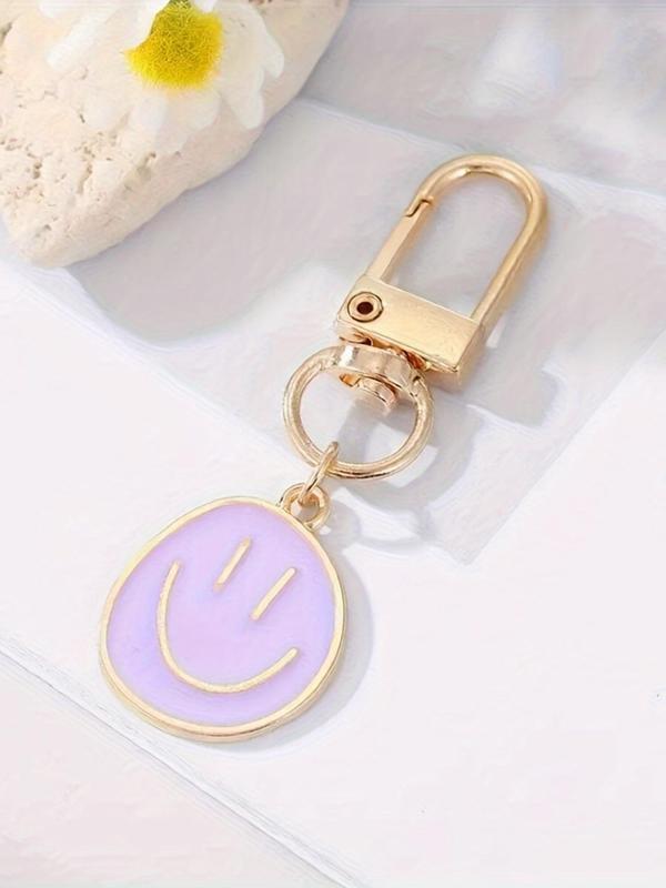 Cute Smile Face Design Keychain, 7pcs Fashionable Keychain for Women & Men for Daily Bag Decor, Trendy All-match & Exquisite Keychain for Birthday Gift