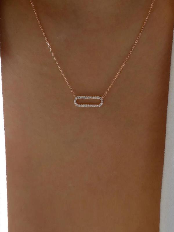 Minimalist Elegant Rhinestone Inlaid Geometric Design Pendant Necklace for Women & Men for Gift, Clavicle Chain Necklace, Fashion All-match Streetwear Jewelry