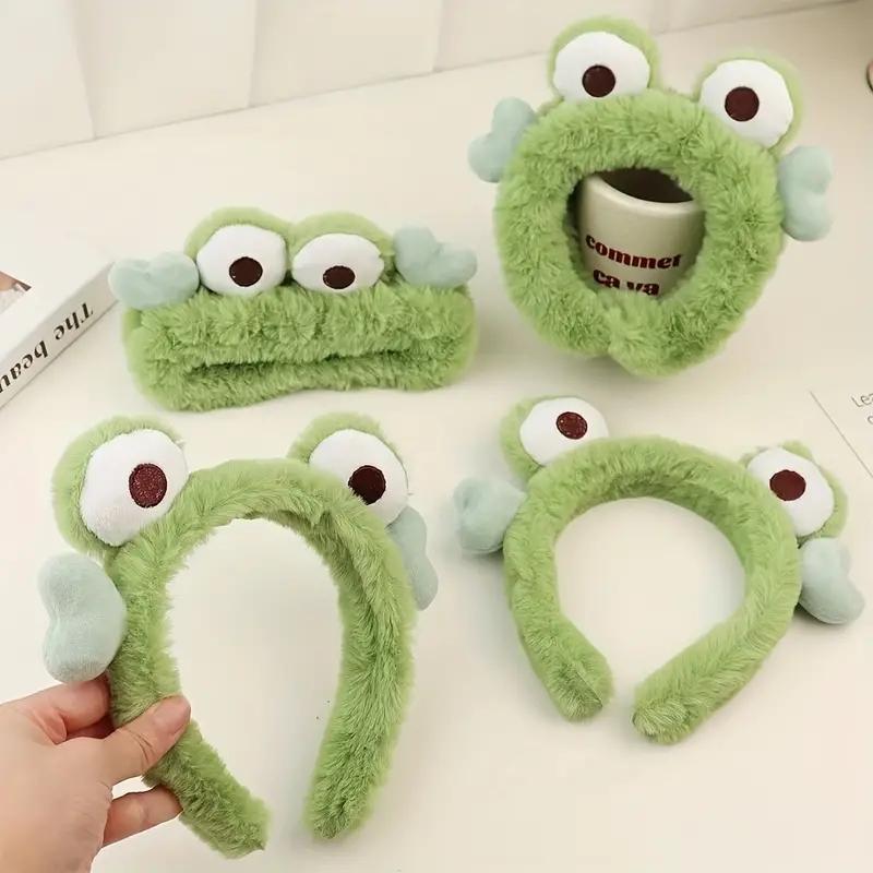 Frog Eye Design Headband (2pcs), Cute Plush Hair Hoop, Fashion Hair Accessories for Women & Girls