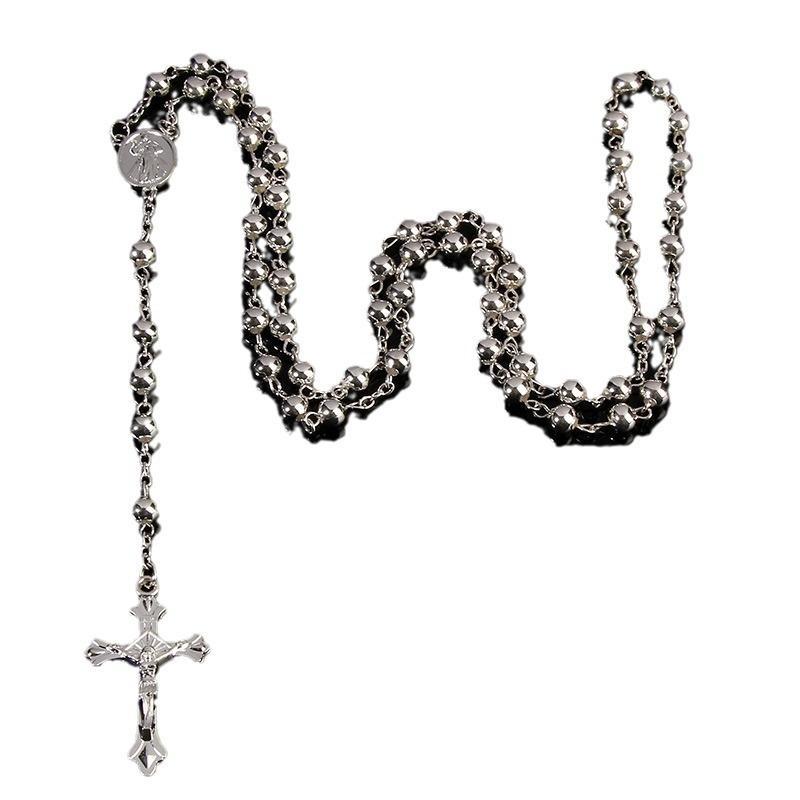 A prayer bead necklace made of imitation gold and iron beads. Exquisite pendant necklace