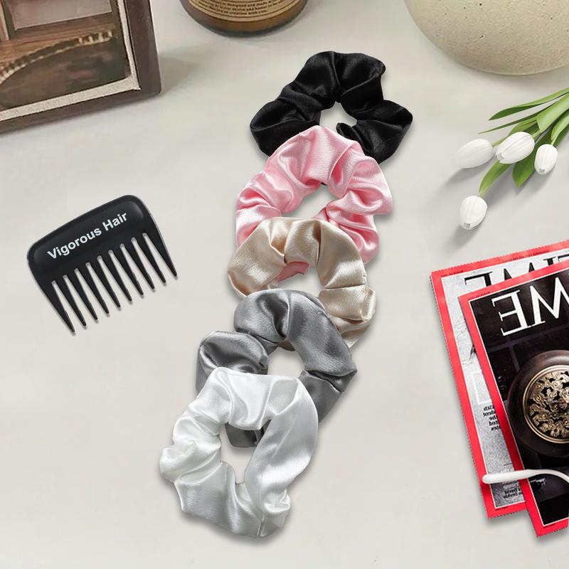 Vigorous Hair Extensions Gift-Satin Fashion Scrunchie Band