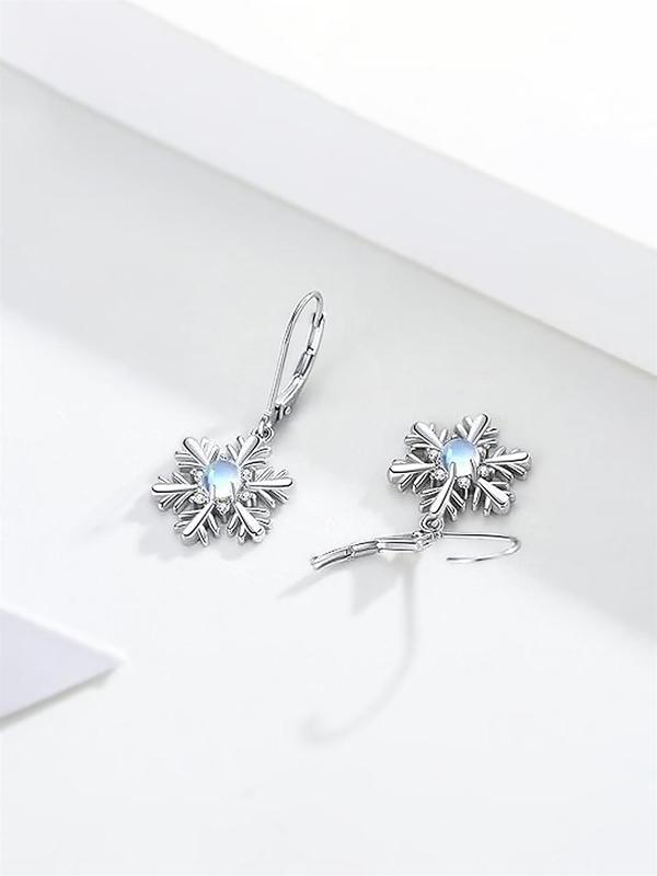 Rhinestone Decor Snowflake Design Dangle Earrings, Elegant Jewelry for Women for Party, Daily Clothing Decor, Trendy All-match & Exquisite Jewelry for Gift