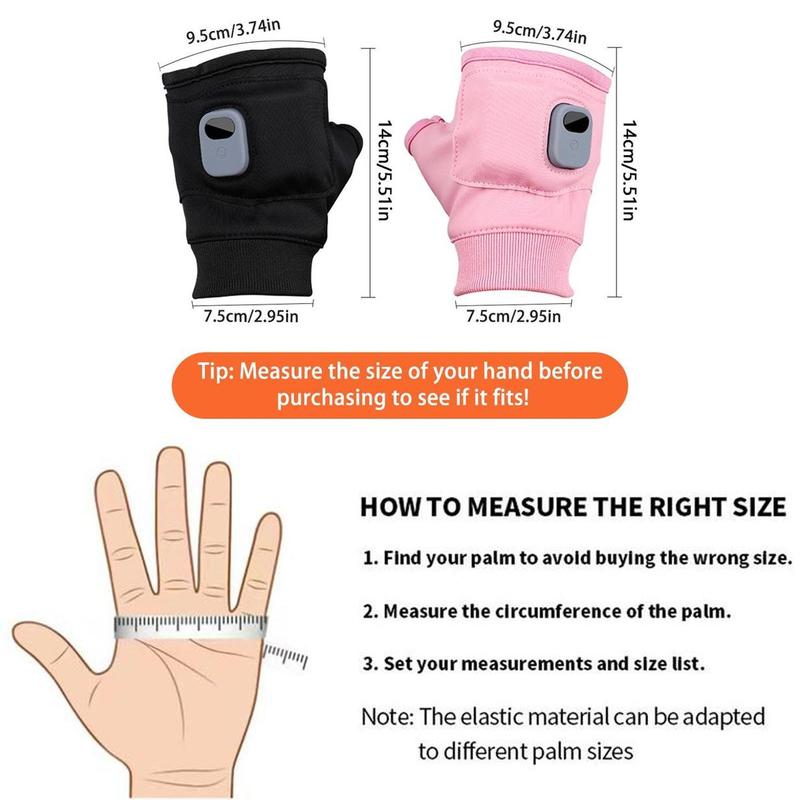 Portable Heating Gloves with Digital Display, 1 Pair Rechargeable Hand Warmer, Heated Gloves with 3 Temperature Modes for Home Use