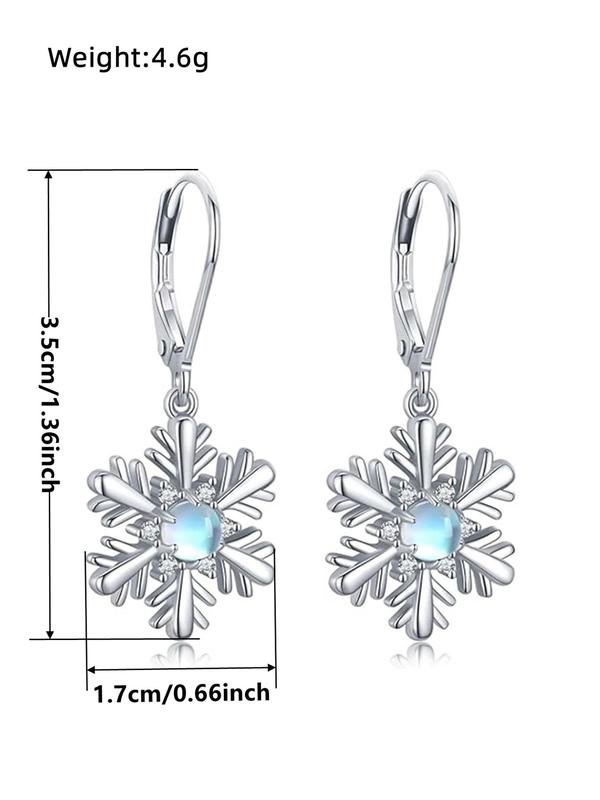 Rhinestone Decor Snowflake Design Dangle Earrings, Elegant Jewelry for Women for Party, Daily Clothing Decor, Trendy All-match & Exquisite Jewelry for Gift