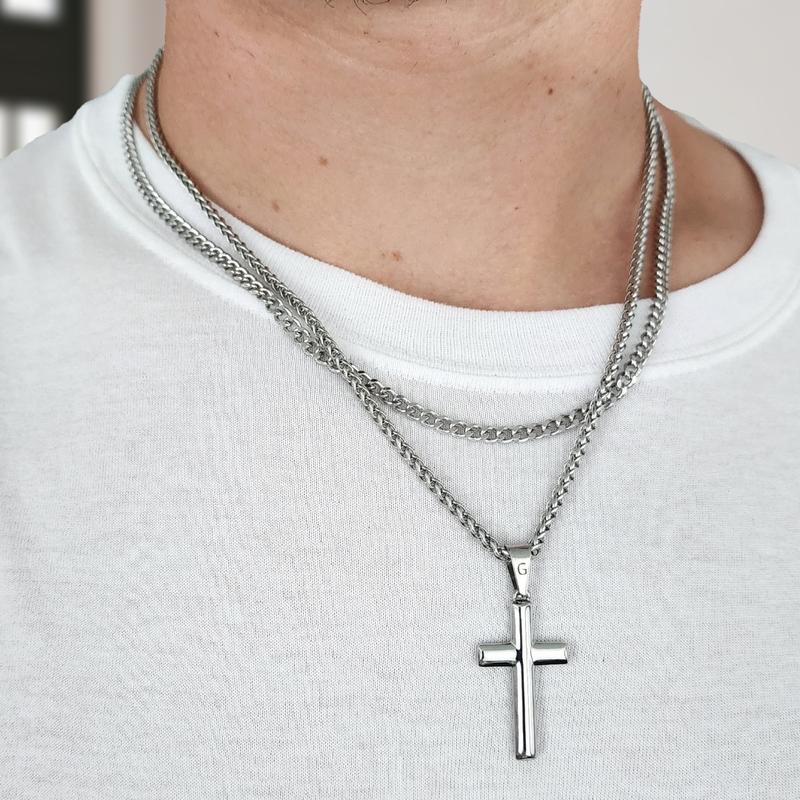 Gemvius Signature Cross Necklace - Stainless Steel