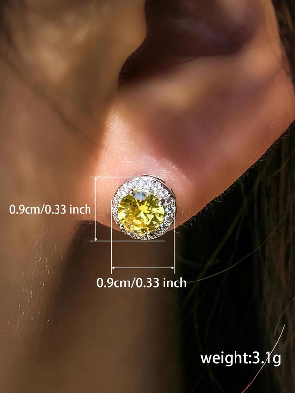 Simple Rhinestone Decorated Stud Earrings, Fashion Earrings Jewelry for Party, Daily Clothing Decor, Trendy All-match & Exquisite Jewelry for Birthday Gift