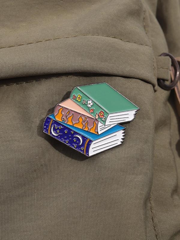 Cute Book Design Brooch, Fashion Alloy Brooch Pin for Women & Men, Funny Enamel Pin Suitable for Backpacks, Jeans, Scarves, Hats Decoration