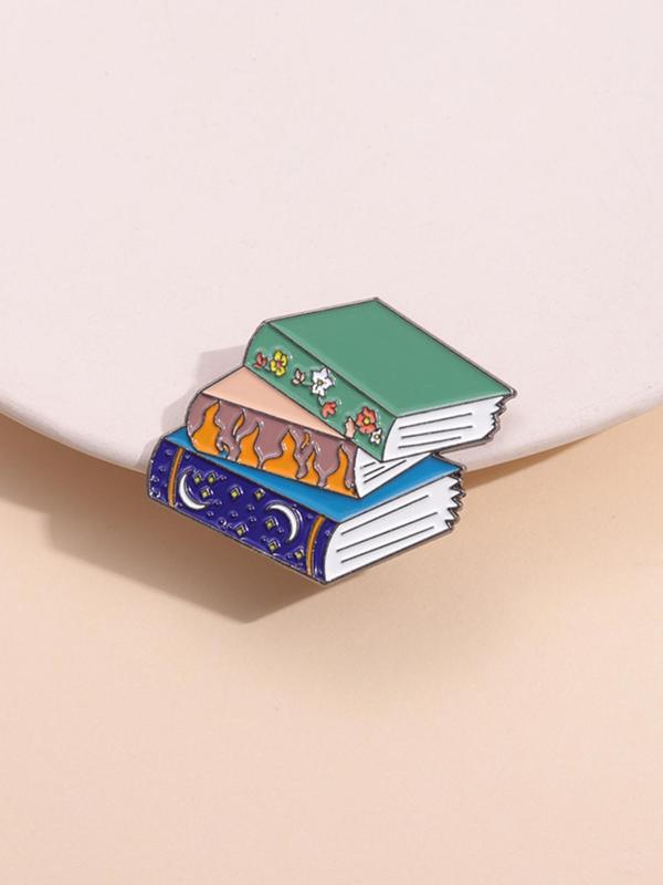 Cute Book Design Brooch, Fashion Alloy Brooch Pin for Women & Men, Funny Enamel Pin Suitable for Backpacks, Jeans, Scarves, Hats Decoration