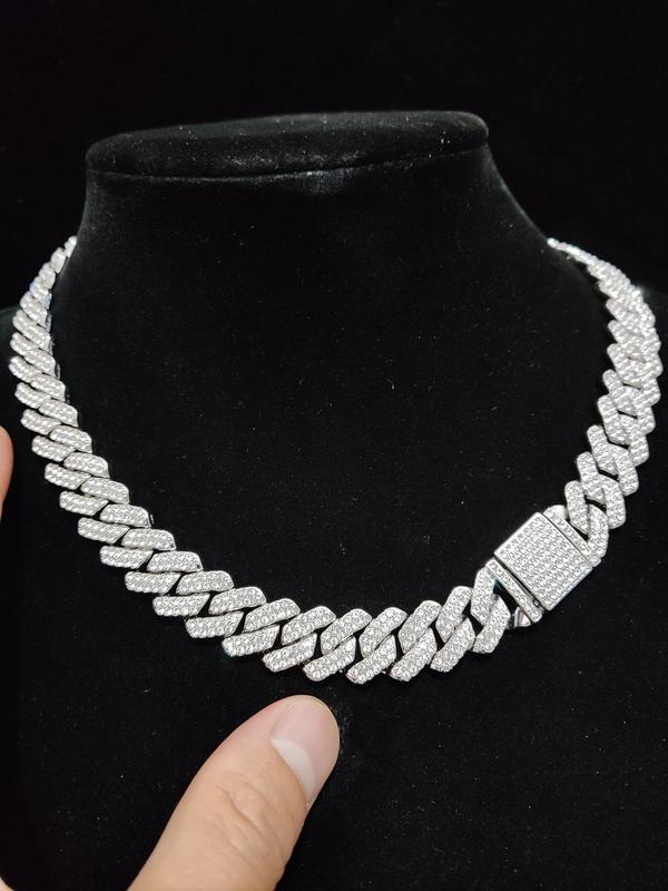 Minimalist Rhinestone Decor Chain Necklace, Punk Hip Hop Jewelry for Party, Club, Fashion Accessories for Both Men & Women