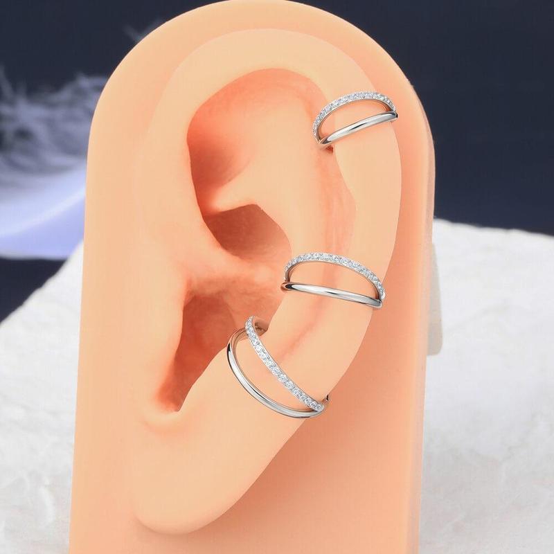 Oufer 20G 18G 16G Double Hoop Hinged Nostril Ring Segment Septum Helix Conch Piercing Rings 6mm 8mm 10mm 12mm For Women Party