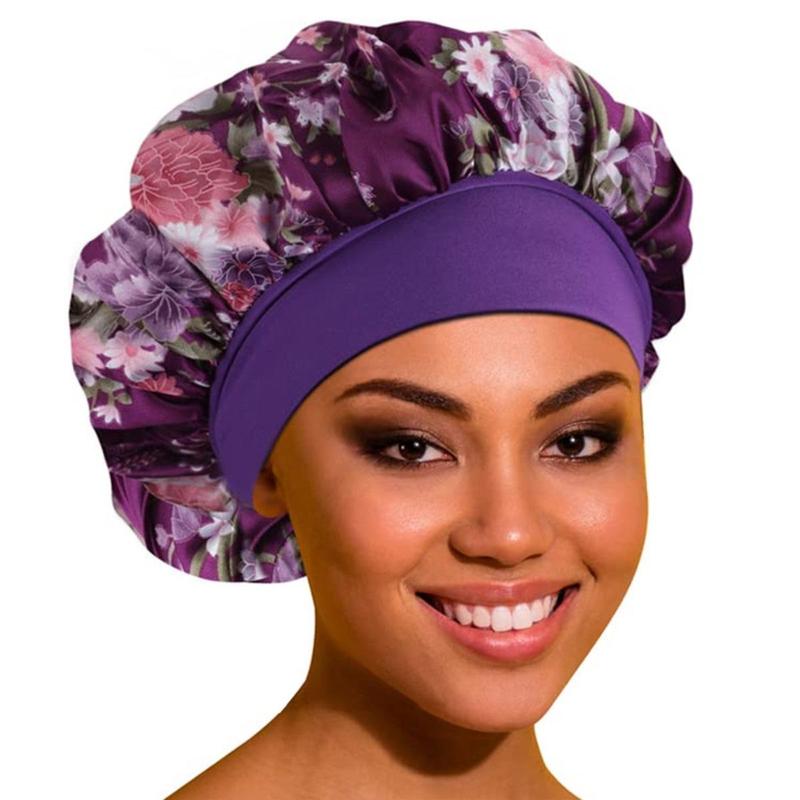 Floral Pattern Headband, 3 Counts set Wide Elastic Band Hair Cap, Fashion Hair Styling Accessories For Sleeping, Showering, and Styling Curly and Natural Hair