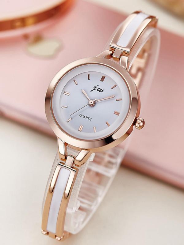 Women's Minimalist Elegant Quartz Watch, Fashion Round Dial Quartz Watch with Ceramic Strap, Without Box