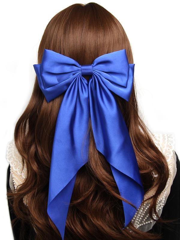 Solid Color Bow Decor Spring Hair Clips, Summer 2024 New Simple Design Hair Accessories for Women & Girls, Cute Hairwear for Daily and Party Used