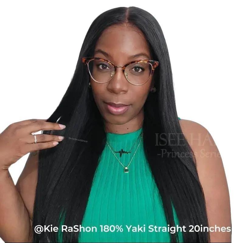 ISEE M-Cap Wear Go Straight & Yaki Straight 9x6 HD Lace Wig Pre Bleached Tiny Knots Human Hair Wig