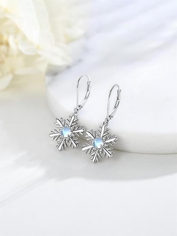 Rhinestone Decor Snowflake Design Dangle Earrings, Elegant Jewelry for Women for Party, Daily Clothing Decor, Trendy All-match & Exquisite Jewelry for Gift