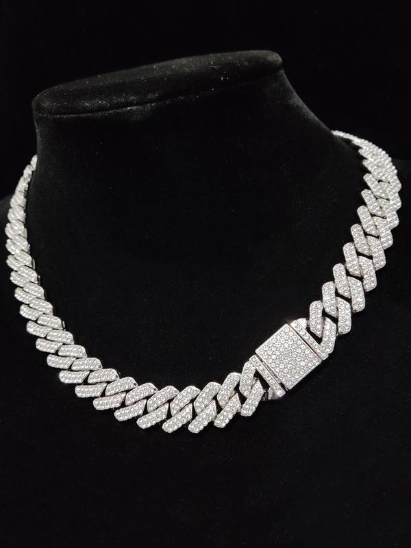 Minimalist Rhinestone Decor Chain Necklace, Punk Hip Hop Jewelry for Party, Club, Fashion Accessories for Both Men & Women