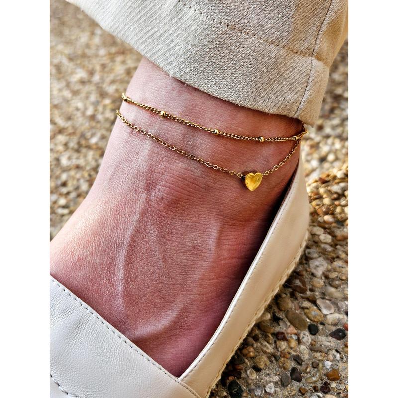 Heart Double Layer Anklet