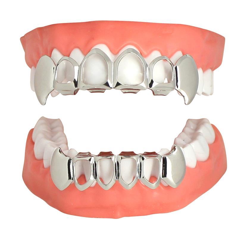 Fangs Open Face Custom Fit 14k Gold Plated Top Bottom Set Teeth Grillz, Gold Grills for Teeth, Grillz Gold Poker Grills for Your Teeth Heart Hip Hop Grillz Teeth Men Diamond Grillz for Men Women Gold Plated Hustla Teeth Grillz Gold Jewelry Rapper Costume