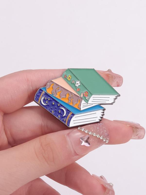 Cute Book Design Brooch, Fashion Alloy Brooch Pin for Women & Men, Funny Enamel Pin Suitable for Backpacks, Jeans, Scarves, Hats Decoration