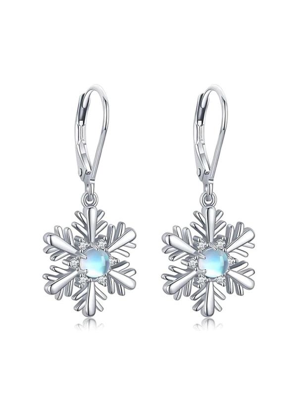 Rhinestone Decor Snowflake Design Dangle Earrings, Elegant Jewelry for Women for Party, Daily Clothing Decor, Trendy All-match & Exquisite Jewelry for Gift