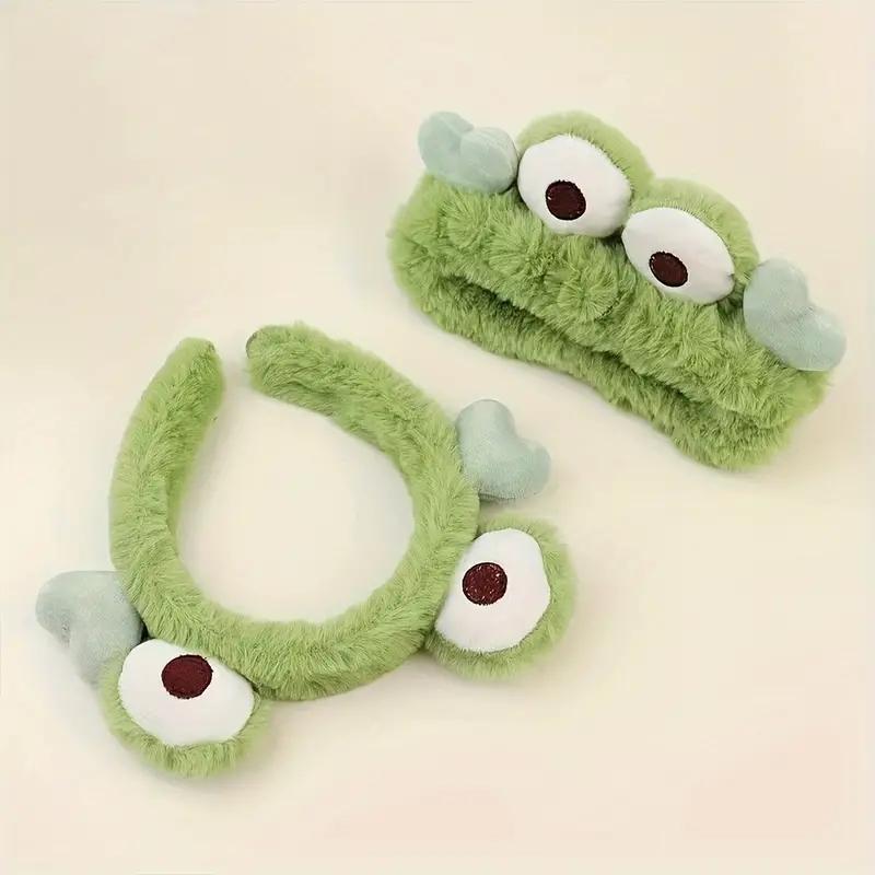 Frog Eye Design Headband (2pcs), Cute Plush Hair Hoop, Fashion Hair Accessories for Women & Girls