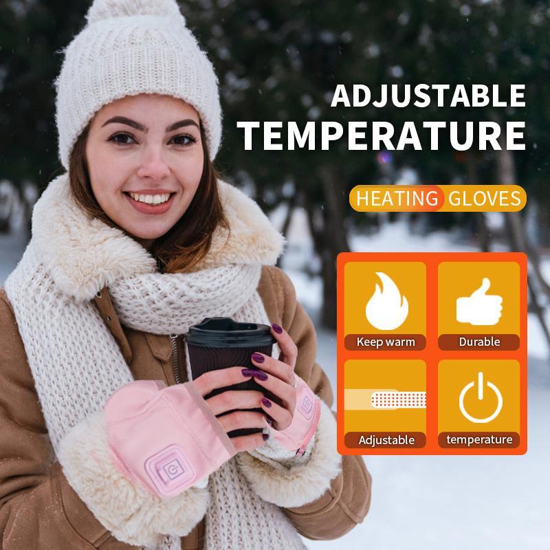 USB Rechargeable Heated Gloves, Winter Warm Gloves with 3 Heat Levels, Fashionable Elastic Heated Gloves for Women & Men