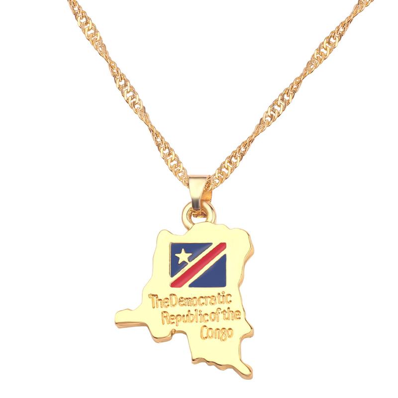 Hot Selling Creative World Maps, National Flags, Necklaces, Dominica Map Pendants