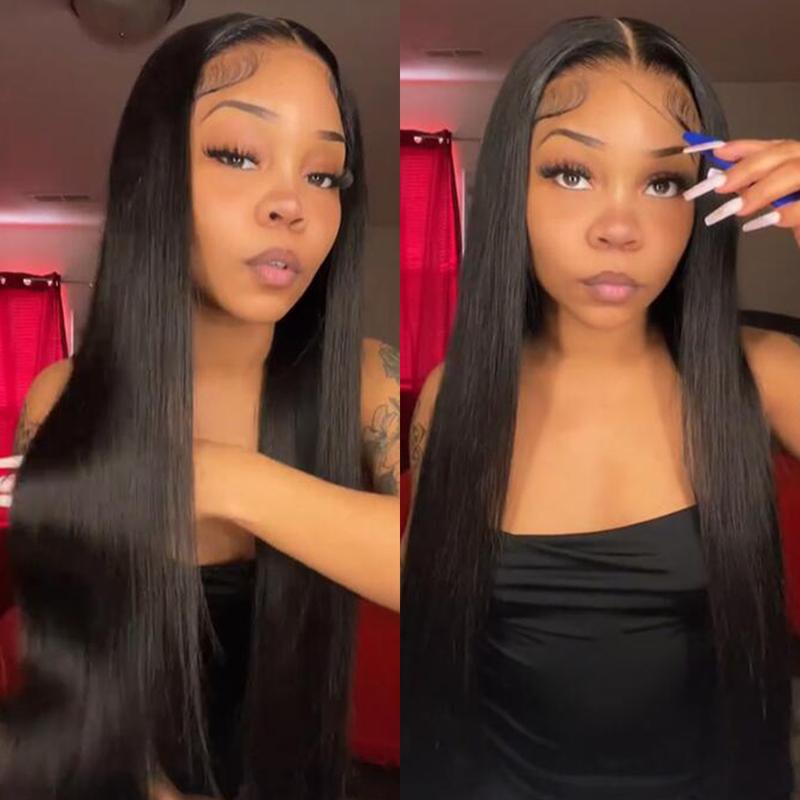 ISEE M-Cap Wear Go Straight & Yaki Straight 9x6 HD Lace Wig Pre Bleached Tiny Knots Human Hair Wig