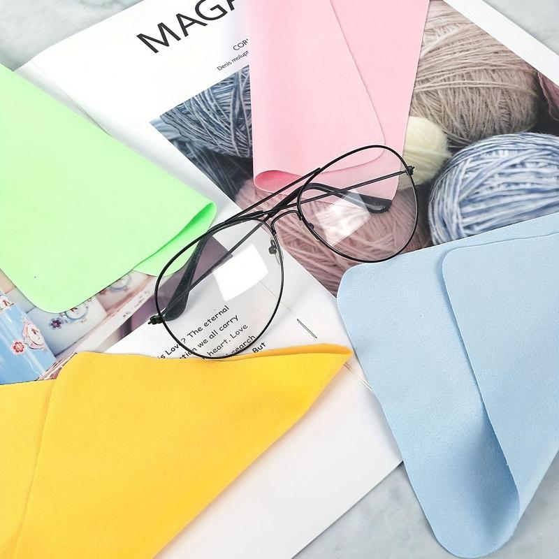 Random Color Cleaning Cloth for Glasses, 10pcs set Solid Color Multi-purpose Cleaning Cloth for Electronics, Cleaning Tools for Electronics, Home Care Supplies