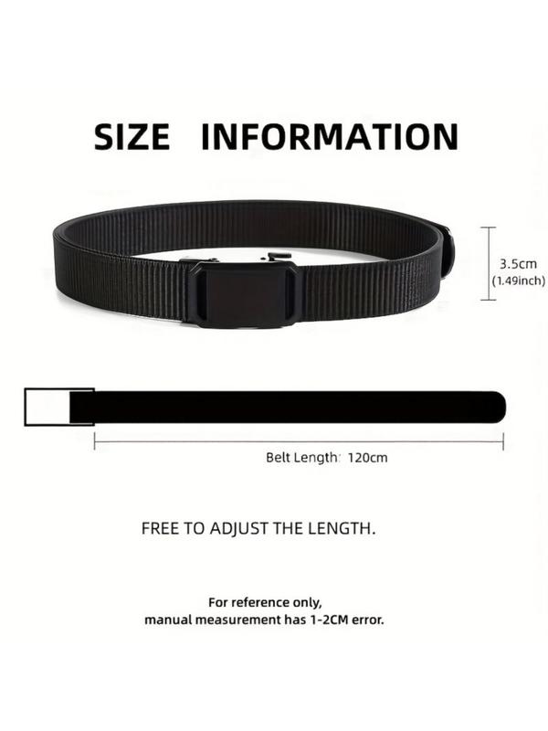 Men's Casual Plain Canvas Belt, Fashion Automatic Buckle Belt for Party, Daily Clothing Decor, Trendy All-match & Exquisite Belt for Birthday Gift