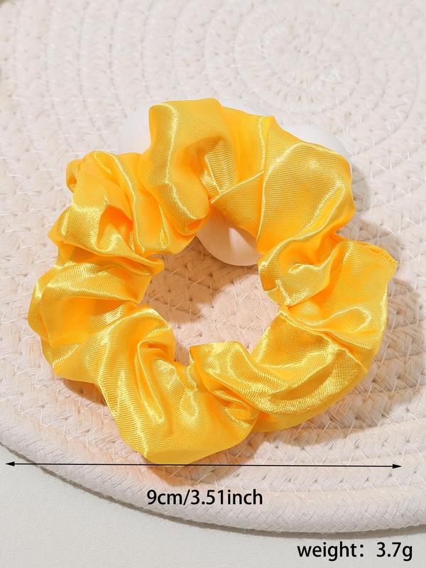 Mixed Color Satin Hair Tie, Casual Simple Plain High Stretch Hair Tie, Minimalist Headwear Suitable for Thick Hair, Fashion Hair Accessories for Party