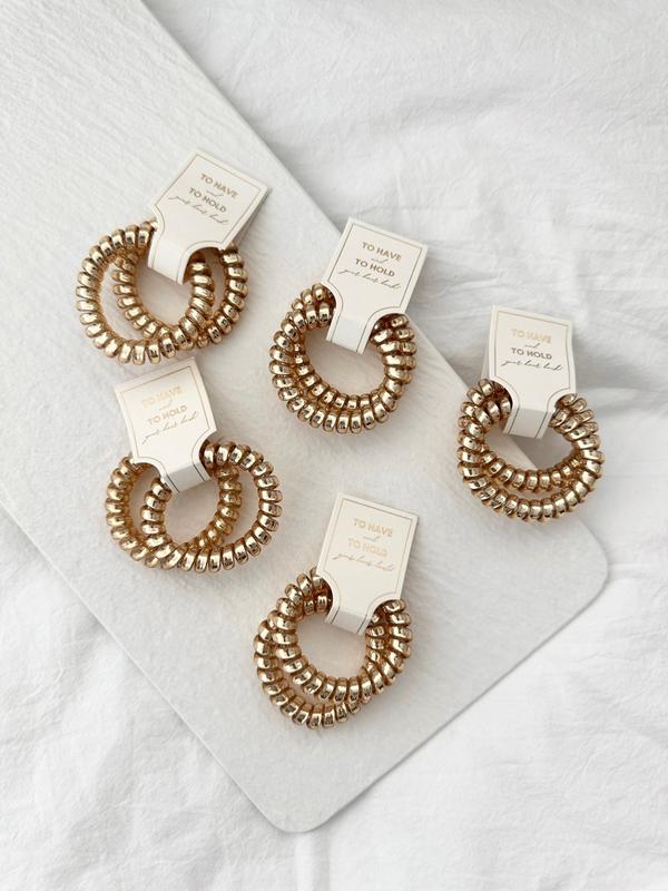 Champagne Gold Coil Hair Ties, Hair Accessories, Perfect Gift