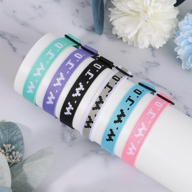 6PCS WWJD Christian Bracelet for Women Men, Christian Jesus Gifts Adjustable Wristbands Pack, WWJD Bracelets Bulk - What Would Jesus Do Bracelet