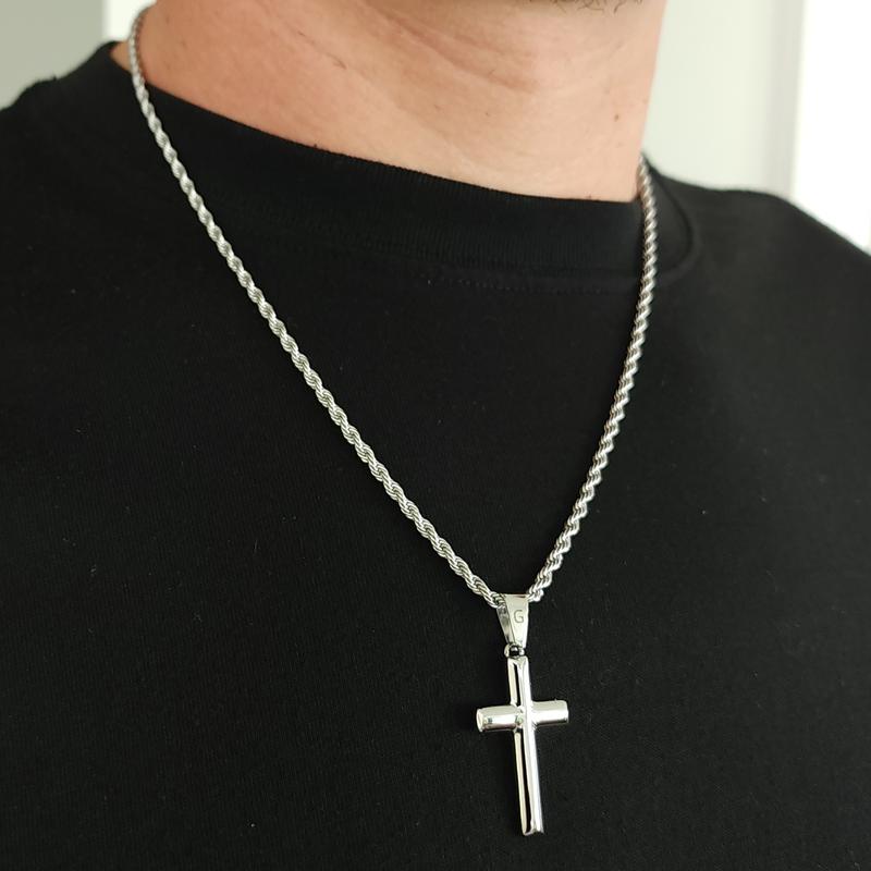 Gemvius Signature Cross Necklace - Stainless Steel