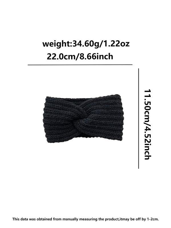 Solid Color Knot Design Hair Band, Casual Wide Band Hair Accessories for Women & Girls, Minimalist Headwear Suitable for Thick Hair