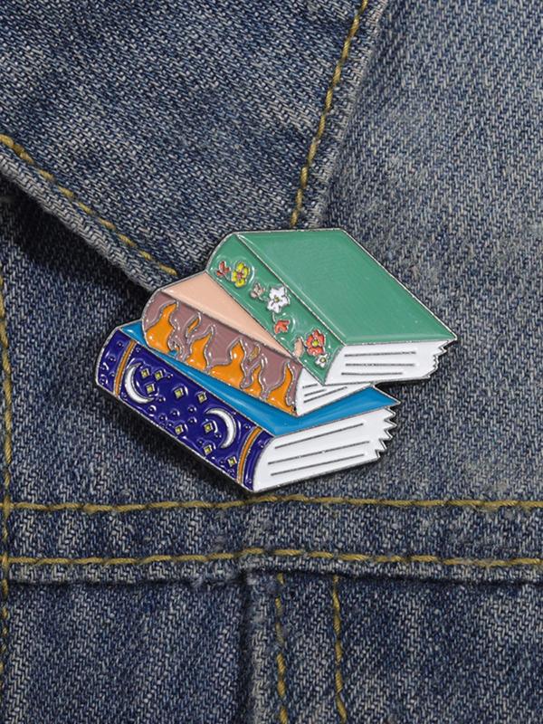 Cute Book Design Brooch, Fashion Alloy Brooch Pin for Women & Men, Funny Enamel Pin Suitable for Backpacks, Jeans, Scarves, Hats Decoration